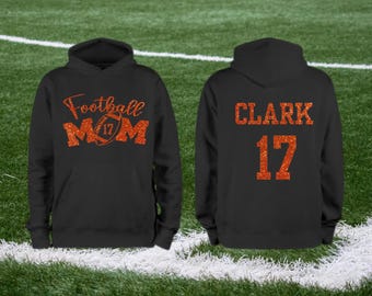 Football Mom Hoodie, Glitter Football Mom Hoodie, Football Mom Gear, Mom Hoodie