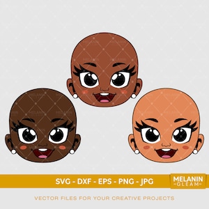Bald Baby Girl, melanina svg, peekaboo svg, afro donna svg, black girl magic svg, afro american svg, black queen svg