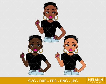 Periodt Short Hair Woman, melanin, black woman svg, afro woman svg, black girl magic, periodt svg, black girl svg