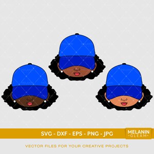 Afro Girl Cap / Digital SVG - DXF - EPS - png - Jpg / melanina, peekaboo girl, afro woman, black girl magic