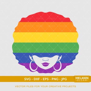 LGBTQIA+ Mujer Afro, bandera LGBTQIA, orgullo gay svg, camisa lgbtq, orgullo lgbtqia