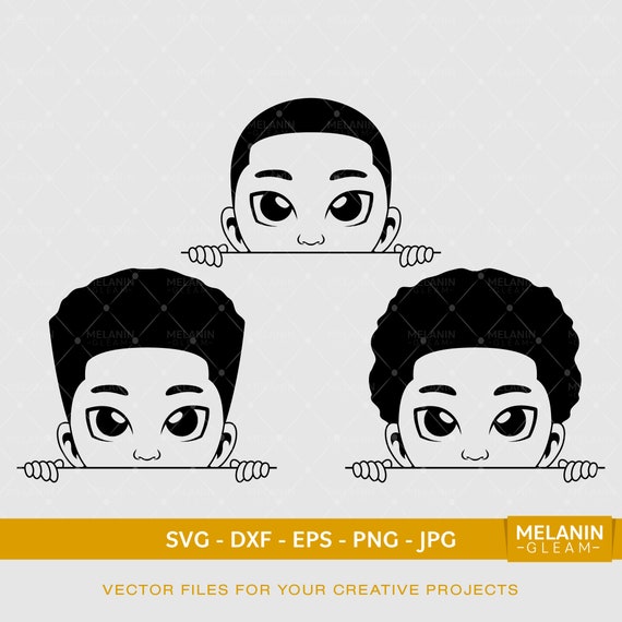 Boy Peek Silhouette Digital SVG DXF EPS Png Jpg | Etsy