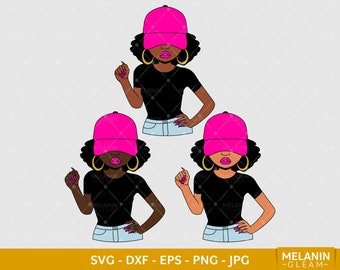 Periodt Woman Cap, melanin, black woman svg, afro woman svg, black girl magic, periodt svg, black girl svg