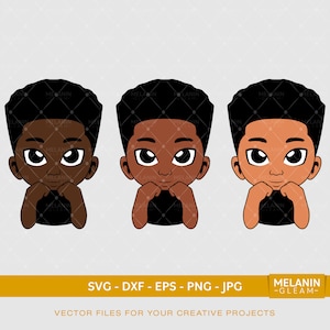 Leuke High Top Boy | Digitale SVG - DXF - EPS - png - Jpg | melanine, kiekeboe Jongen, afro vrouw, zwarte Jongens magie