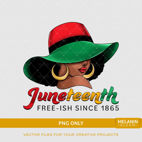 Juneteenth Sun Hat Woman Text, melanin, peekaboo girl, afro woman, juneteenth png