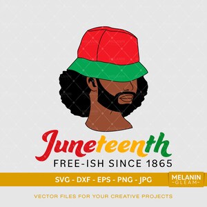 Juneteenth Bucket Hat Man Text, mélanine, peekaboo boy, afro man svg, happy juneteenth svg