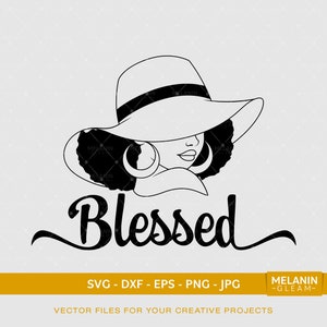 Silhouette de femme bénie | SVG numérique - DXF - EPS - png - Jpg | foi, religion, foi, espoir, femme noire, reine noire