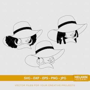 Zonnehoed Vrouw Silhouet, melanine, zwarte vrouw svg, afro vrouw, zwart meisje magie