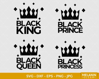 Black Royalty Text Bundle | Digital SVG - DXF - EPS - png - Jpg | melanin, black royalty, african american
