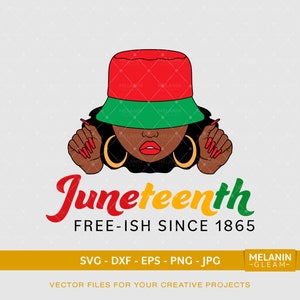 Juneteenth Bucket Hat Woman, mélanine, coucou fille, femme afro, juneteenth svg