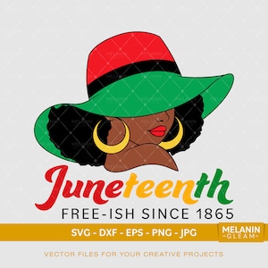Juneteenth Sun Hat Woman Text, mélanine, peekaboo girl, afro woman, juneteenth svg