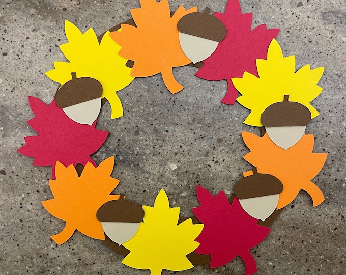 Fall Wreath Craft Kit--Cardstock Paper Craft for Kids - Fall Crafts - Kids Crafts