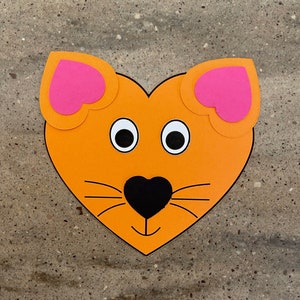 Kit d’artisanat de coeur de chat de la Saint-Valentin - Artisanat en papier cartonné pour les enfants