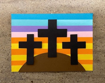 3 Crosses Good Friday Craft Kit--Cardstock Paper Craft for Kids