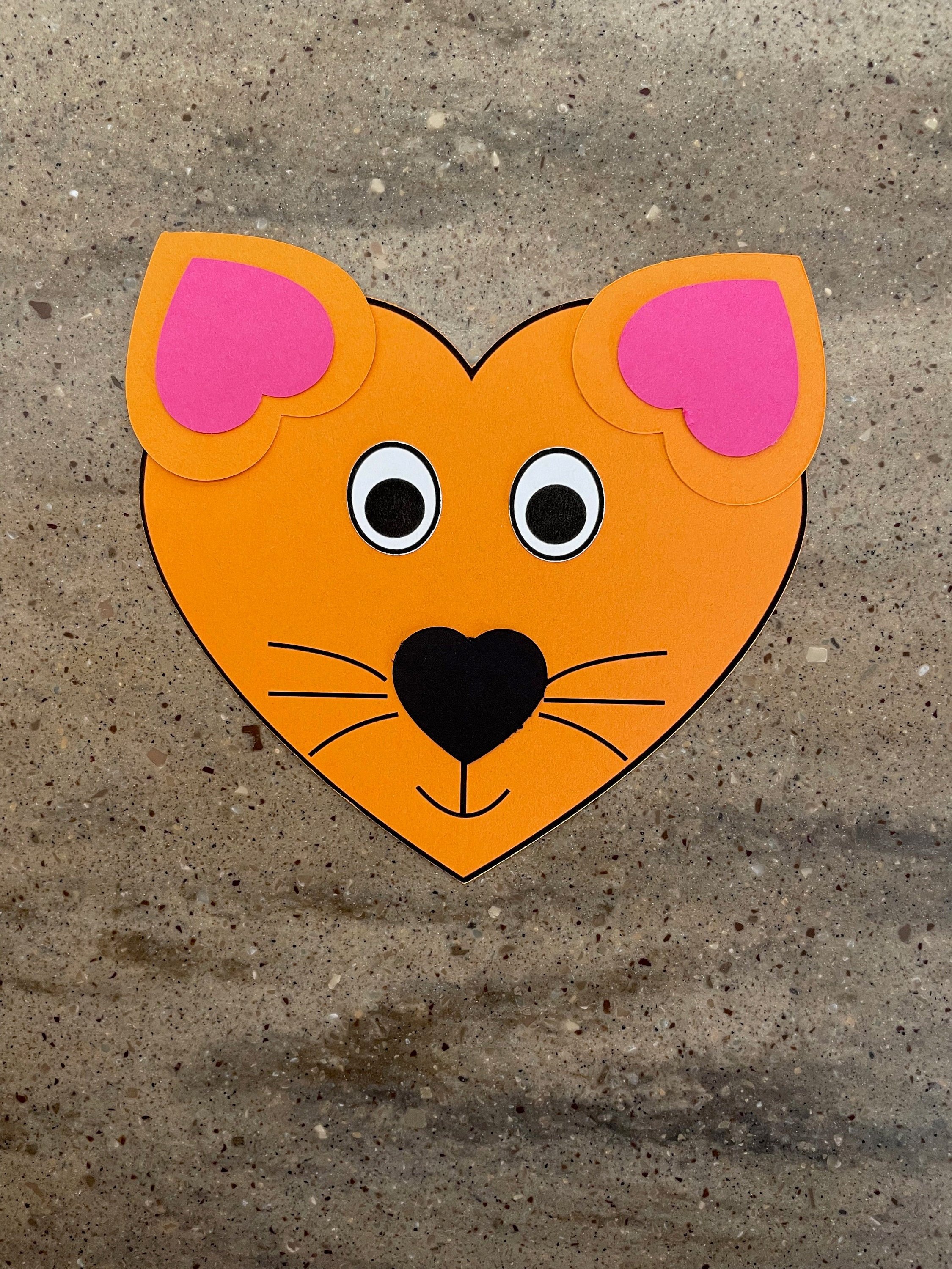 Valentine's Day Cat Heart Craft Kit-Cardstock Paper Craft for Kids
