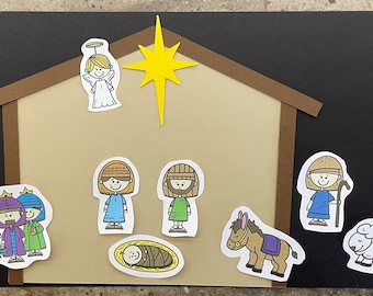 Nativity Scene Craft Kit--Cardstock Paper Craft for Kids - Christmas Crafts - Kids Crafts