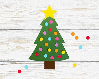 Kit de manualidades de árbol de Navidad: Manualidades en cartulina para niños - Manualidades navideñas - Manualidades infantiles
