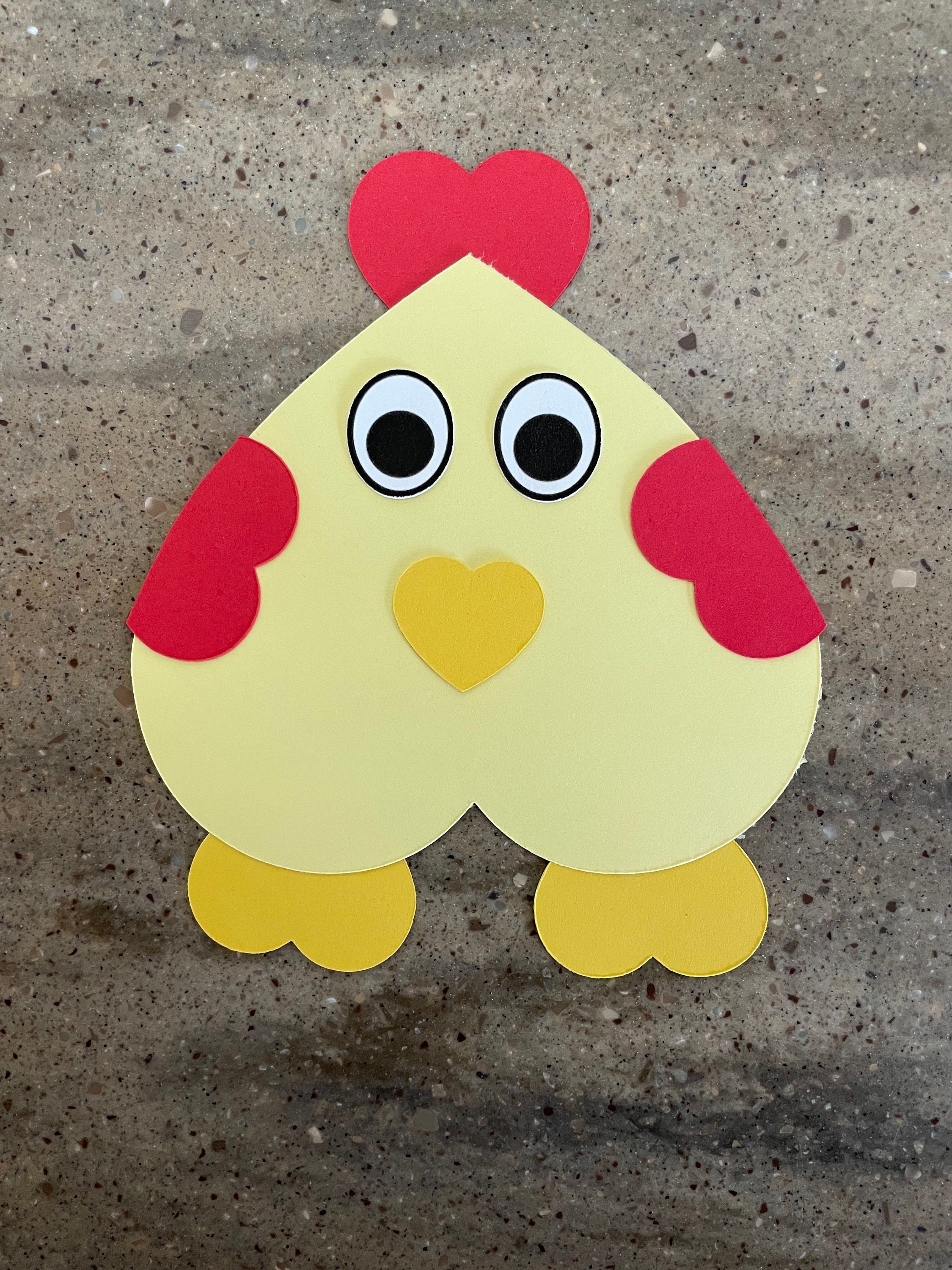 Valentine's Day Chicken Heart Craft Kit-Cardstock Paper Craft for Kids