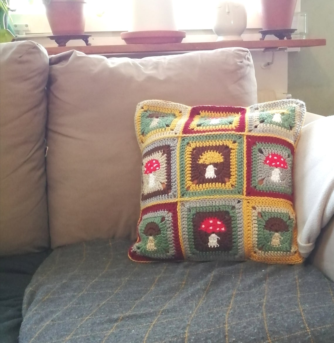 Mushroom Granny Square Crochet Pattern Etsy New Zealand