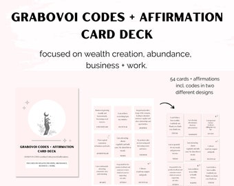 Grabovoi Codes Affirmation Card Decks - Amp up your manifestation with grabovoi codes and matching affirmations - printable - done for you