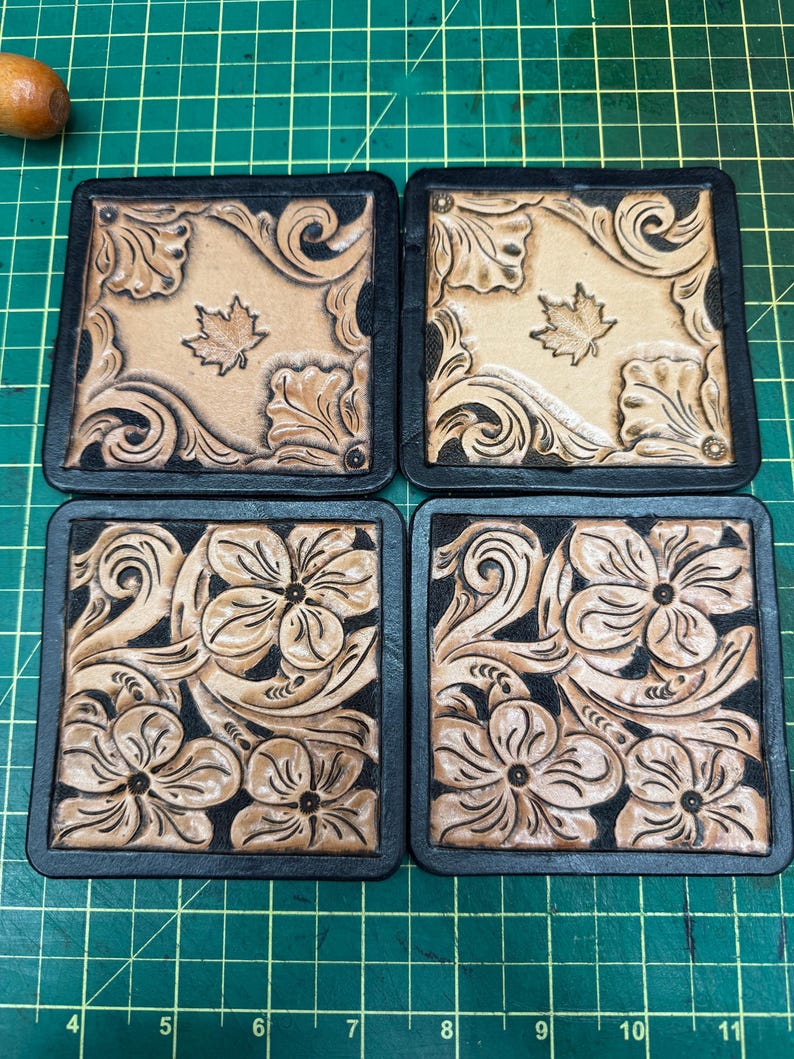 Tooled Coasters - Etsy