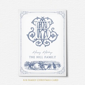monogramma vintage,monogramma di buon Natale,cartolina di Natale in famiglia,cartolina di buon Natale,monogramma BR,cartolina di Natale personalizzata,svg-pdf,