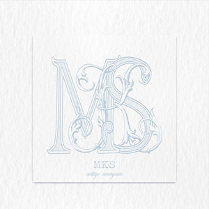 M-K-S ヴィンテージ ウェディング モノグラム：連結文字デザイン (SVG-PDF-PNG)