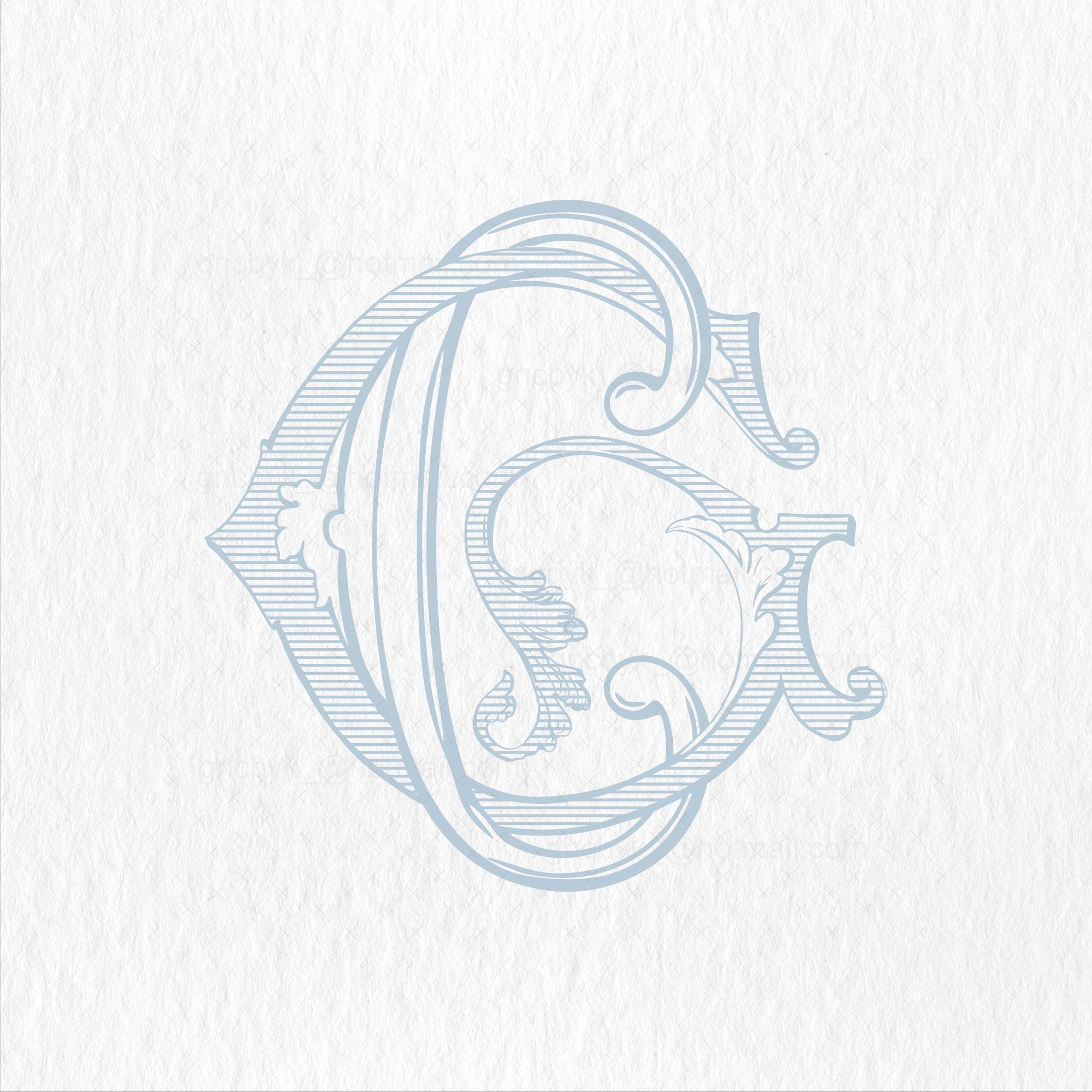 Vintage GC Interlocking Monogram: Classic Wedding Design (SVG-PNG) - Etsy