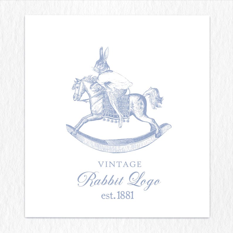 Rocking Rabbit Logo Vintage Rabbit Rocking Horse Logo Design (digital Download) - Etsy