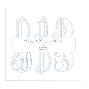 J-D-D-J vintage monogram-monogram bunt - sammanflätade monogram - totalt 6 - SVG-PNG bunt