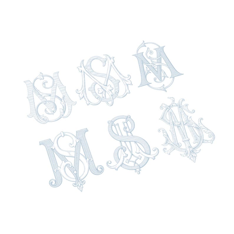 M-S-S-M Vintage Monogram-monogram Bundle -intertwined Monogram -6 Total ...