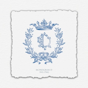 Wedding Crest,Editable Monogram letters,monogram svg,png,Vintage Wedding Monogram D,antique monogram,SVG ,