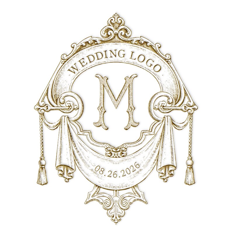 Custom Initial Wedding Logo, Elegant Vintage Monogram (digital Files ...
