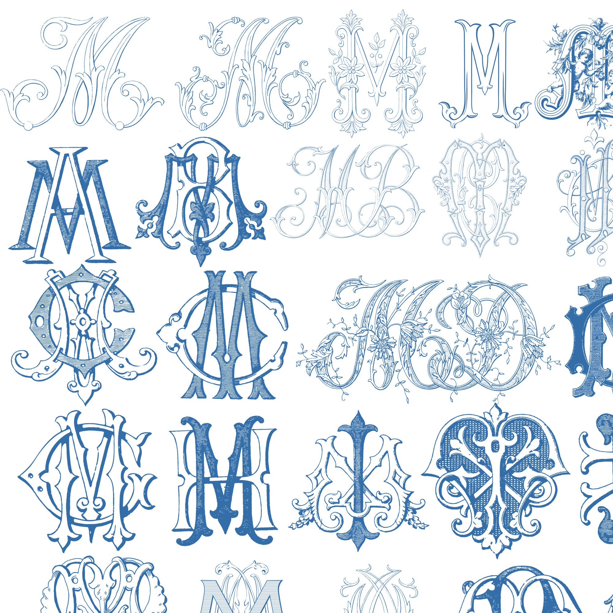 Intertwined A R Monogram Vintage Intertwined Monogram SVG Bundle: Wedding Logo (M-A to M-Z) - Etsy