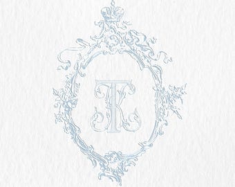 Hochzeitswappen, Hochzeitsmonogramm T-K, antikes Monogramm, Hochzeitslogodesign, SVG-PNG