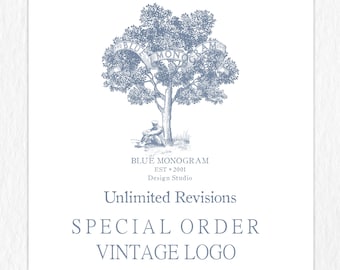 Custom Hand-Drawn Vintage Logo Design: Business Branding