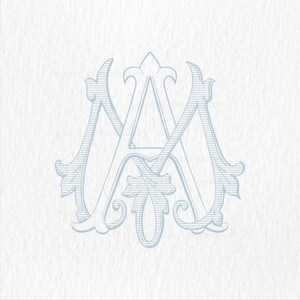 Monograma vintage M-A, monograma de boda clásico antiguo, monograma de dos letras entrelazadas SVG-PNG