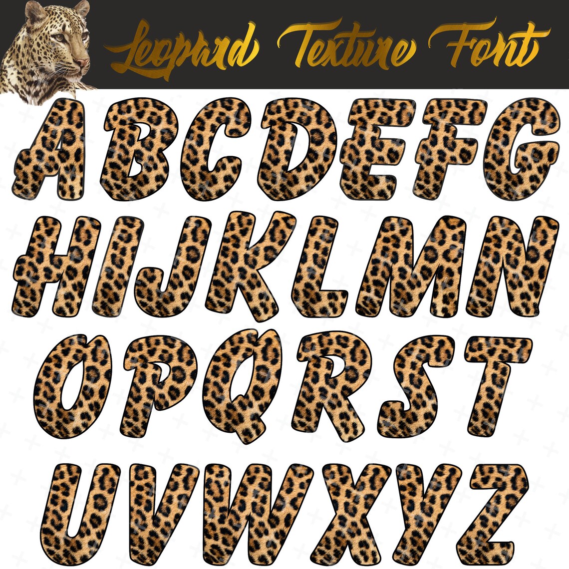 Leopard Print Font Png,leopard Font Animal, Alphabet Letters Leopard ...