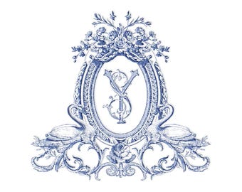Vintage Schwan Monogramm Y-S Logo (digitaler Download)