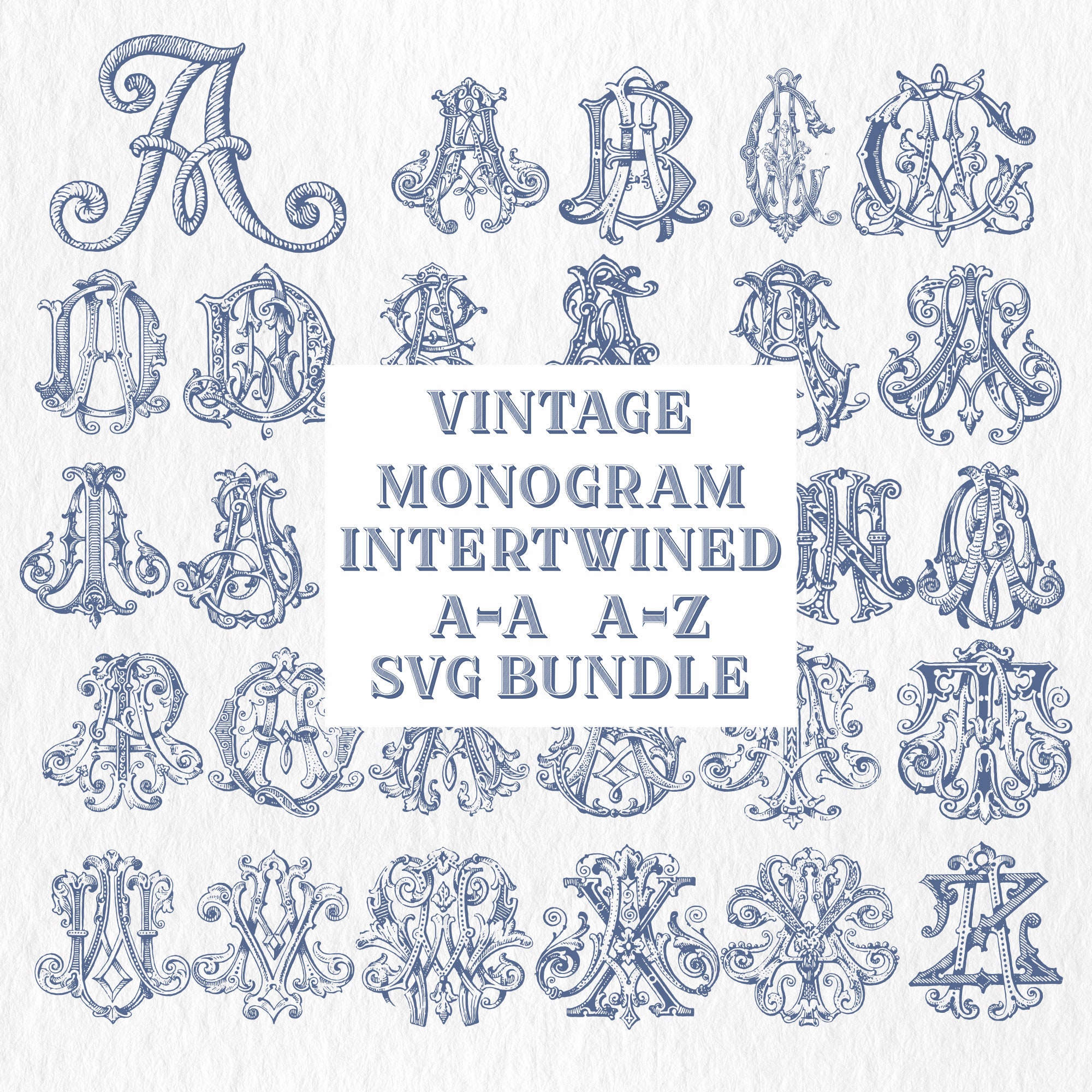 Vintage Monogram,monogram Svg ,bundle A-A & A-Z Svg Monogram ,intertwined Monogram,wedding Logo ,svg,1920 From, - Etsy Vintage Monogram,monogram Svg ,bundle A-A & A-Z Svg Monogram ,intertwined Monogram,wedding Logo ,svg,1920 From, - Etsy