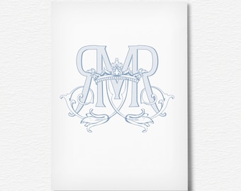 Vintage R-M-R Monogram: Antique Wedding Initial (SVG-PNG)