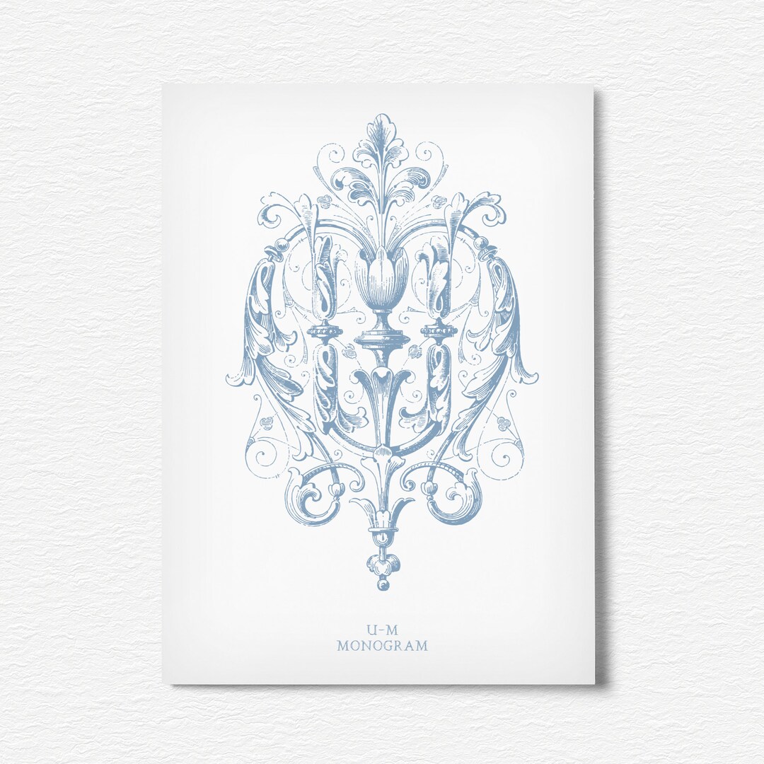 Vintage Interlocking UM Monogram: Antique Wedding Design (SVG, PNG) - Etsy