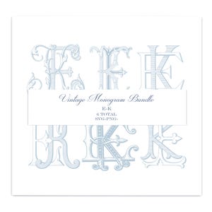 K-E-E-K vintage monogram-monogram bunt - sammanflätade monogram - totalt 6 - SVG-PNG bunt