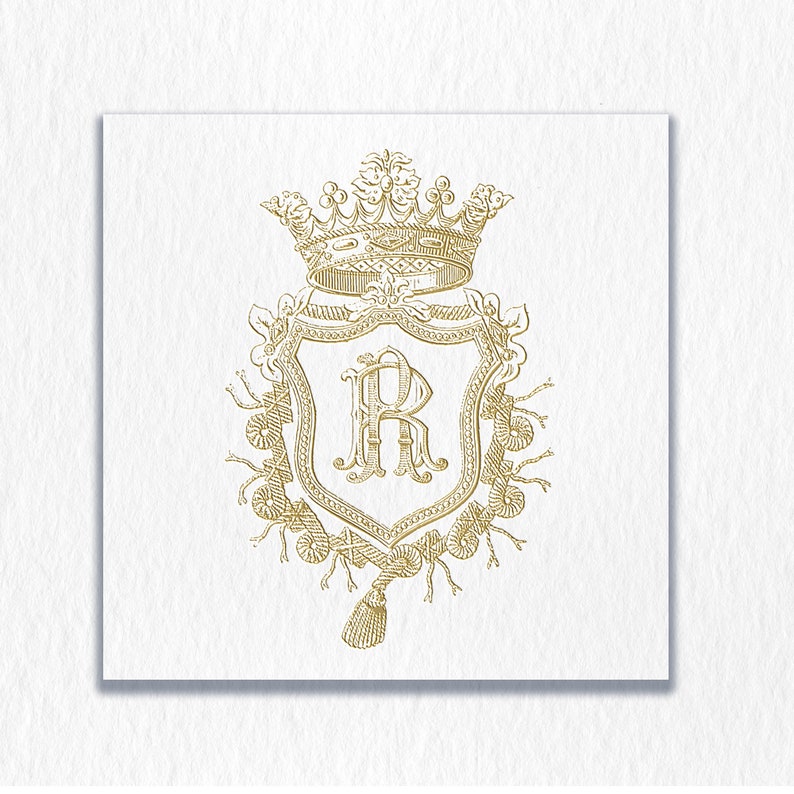 Vintage Wedding Monogram Crest: Editable R-R Logo (SVG, PNG) - Etsy
