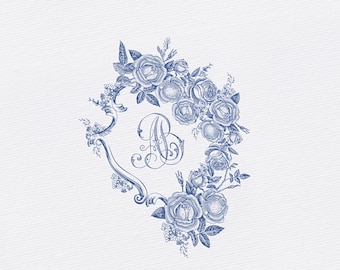 A-B Vintage Monogramm,viktorianische Blumen vektor,Vintage Blumen,Antiqued,Monogramm Logo | Buchstabenkombination,