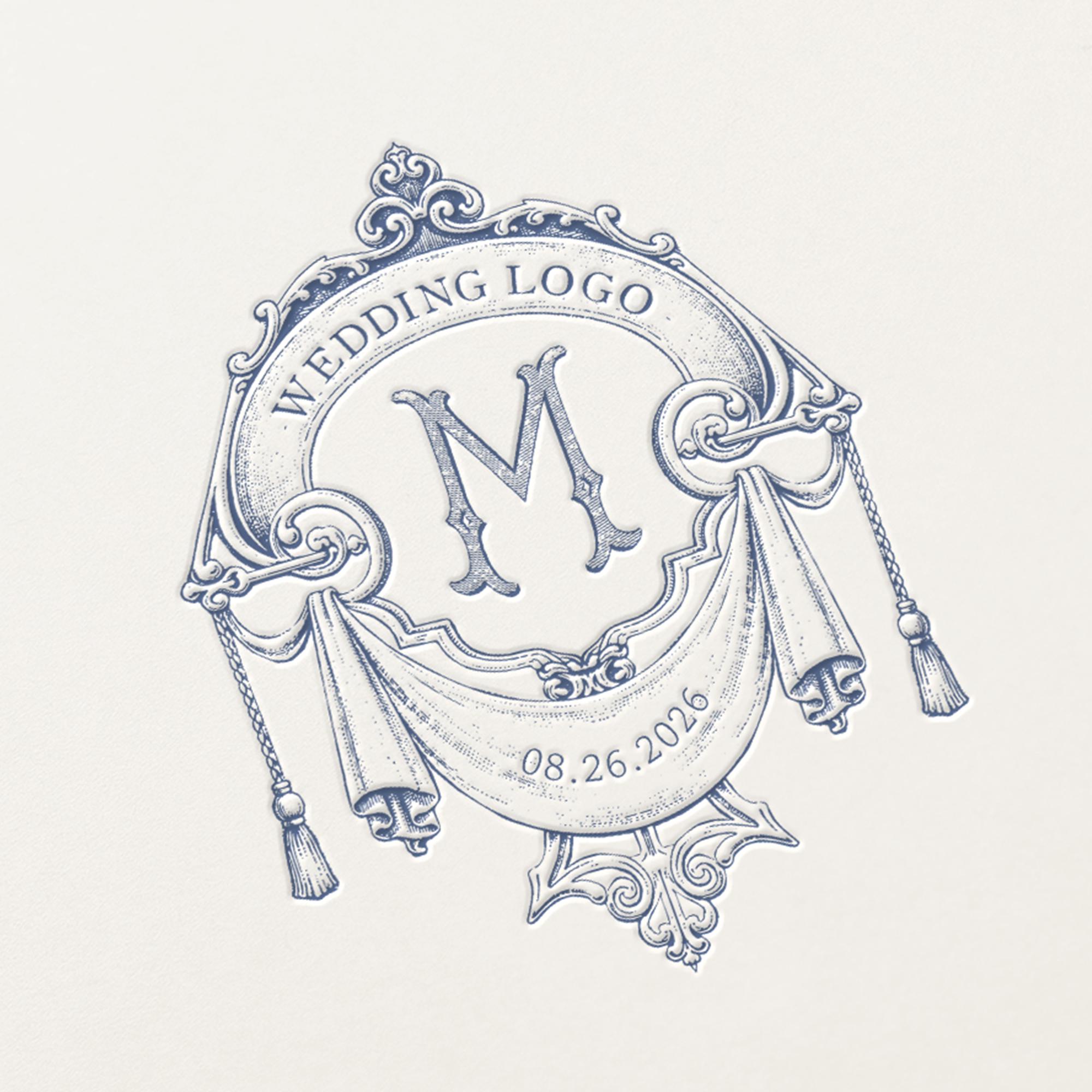 Custom Initial Wedding Logo, Elegant Vintage Monogram (digital Files ...