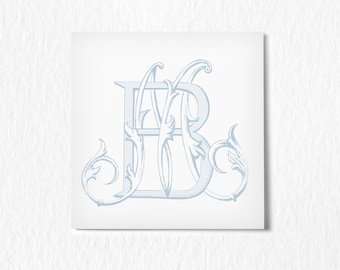 Vintage MB Interlocking Monogram: Classic Wedding Design (SVG-PNG)