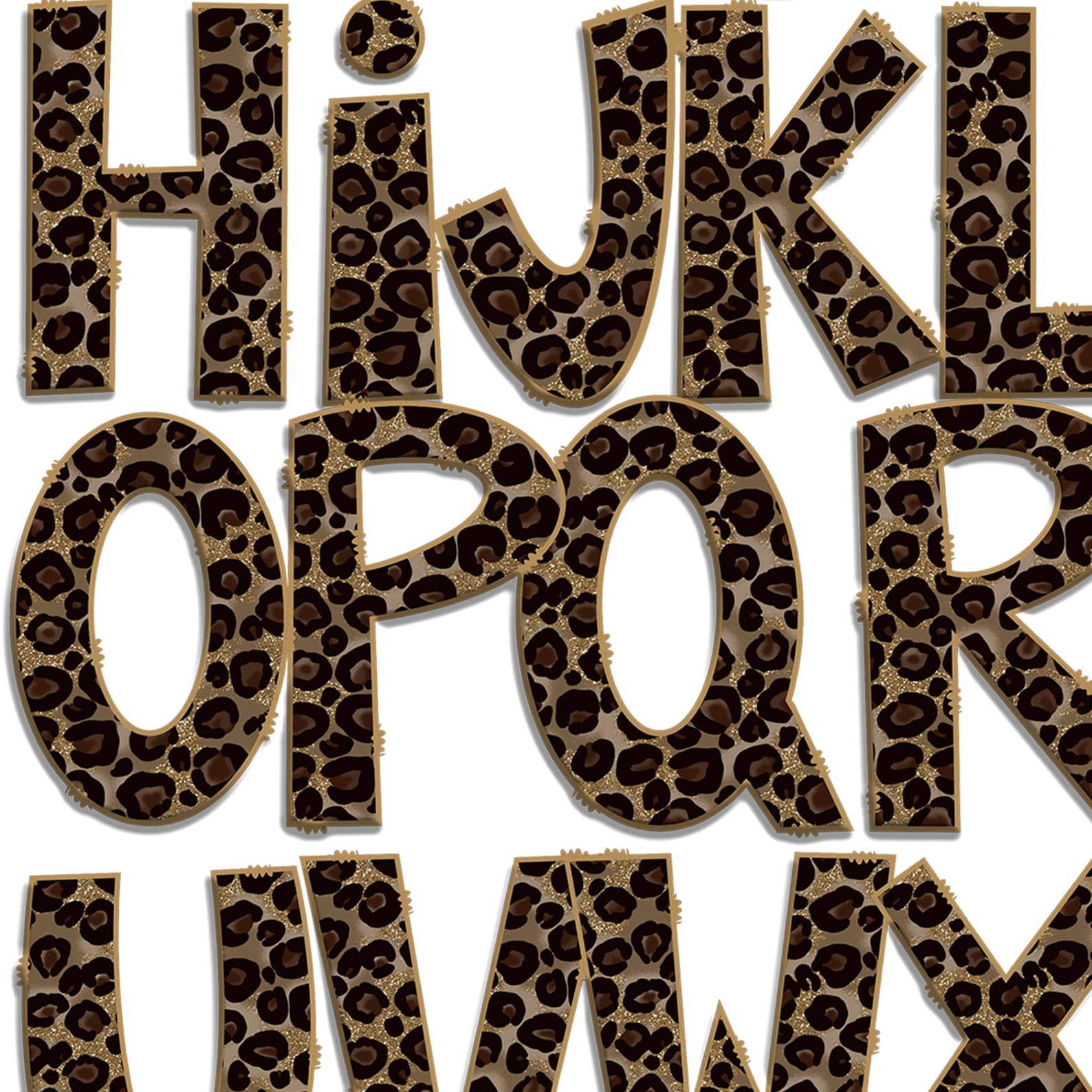 Leopard Print Font Pngleopard Font Animal Alphabet Letters - Etsy