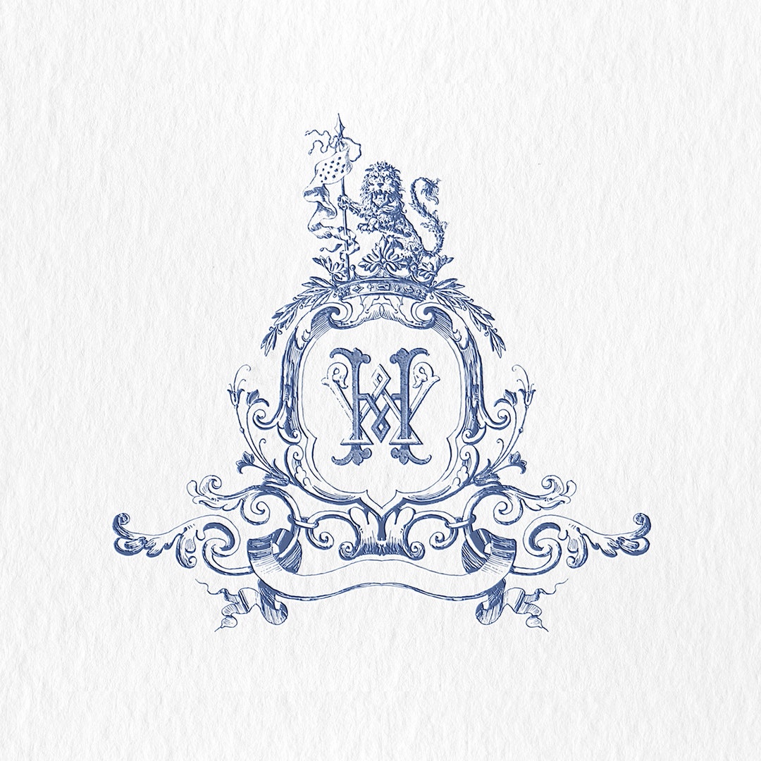 Vintage Lion Heraldry Monogram Wedding Crest (digital PDF, PNG) - Etsy