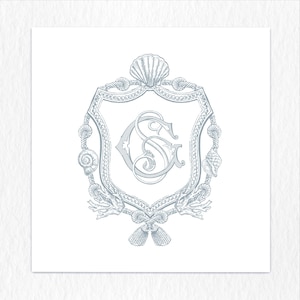 G-S Monogram,Wedding Monogram Beach Theme,sea shell crest,Beach themed Wedding Logo,Beach Wedding,Beach Logo Design-svg-png-pdf